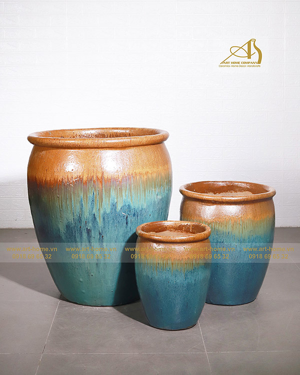 Bình chậu lu gốm men - Art Home Ceramics Company - Công Ty TNHH Một Thành Viên Nhà Đẹp Bình Dương